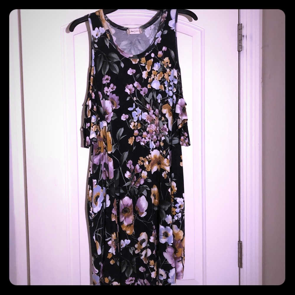 Cold Shoulder Floral Dress